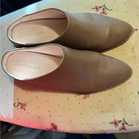 Poppy Barley Biscotti Leather Mules - Picture 3 of 8